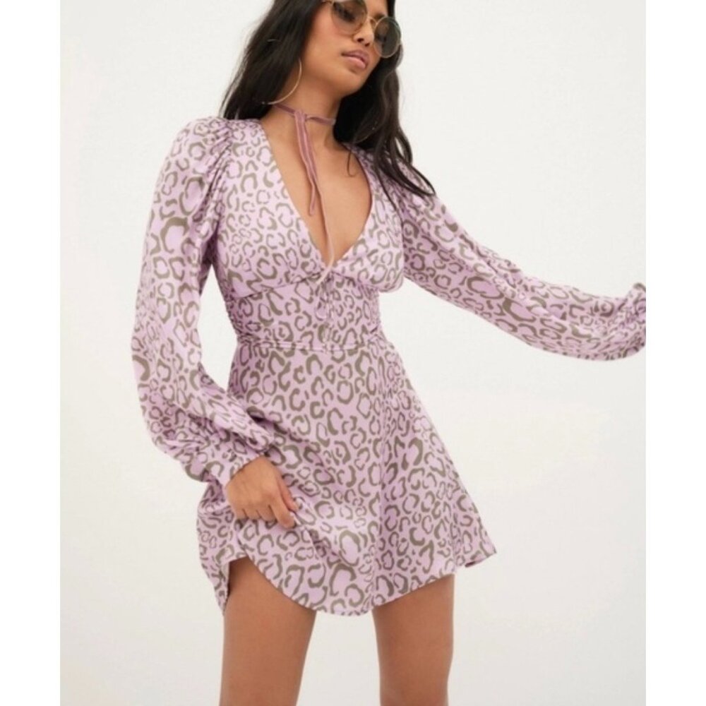 For Love & Lemons - June Mini Dress - Lavender XS  $212 NWT
